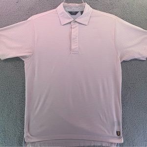 Lincs David Chu Men’s Golf Polo Shirt Size M Striped Short Sleeve‎